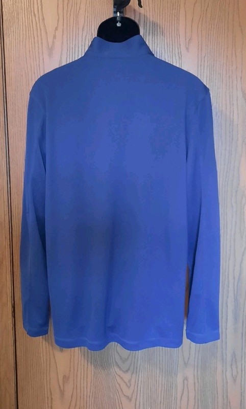 Toronto Maple Leafs Majestic Cool Base Mens Blue 1/4 Zip Pullover Shirt Size L gallery