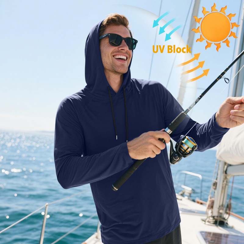 Men's 5-Pack Lightweight UPF 50+ Long Sleeve Sun Protection Performance Hoodie gallery