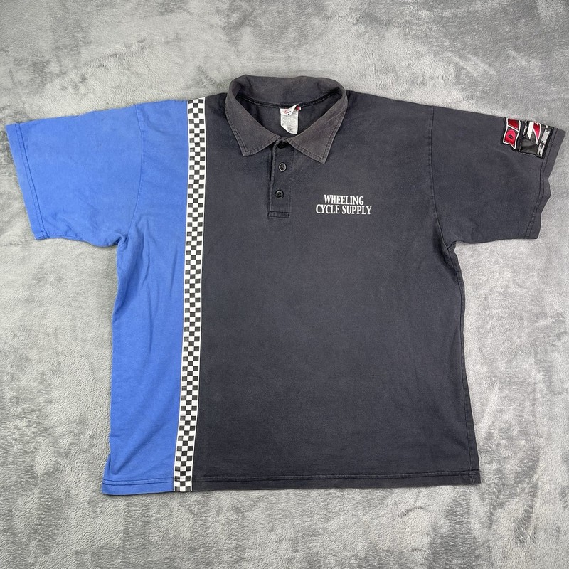 Vintage Motocross Racing Shirt Men 2XL Polo Wheeling Cycle Supply Supermoto Bike gallery