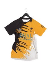 Samurai Men’s T-Shirt M Yellow Graphic 100% Polyester Collared Basic