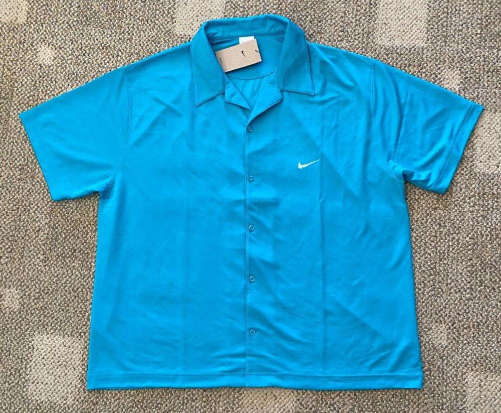 Nike Basketball Shirt Top Short Sleeve Button Front FB6984-367 Men's Size XL
