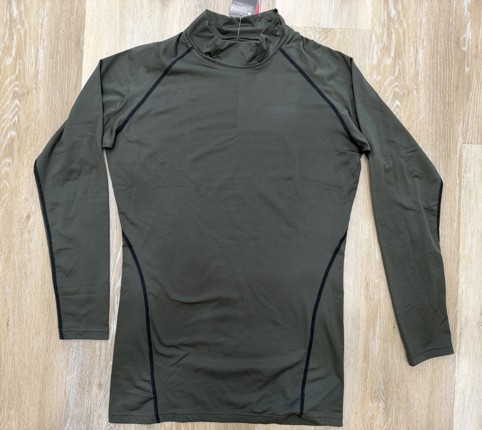 Tesla Men’s Hyper-Dri Athletic Mock Neck Compression Top In Olive Size XL gallery