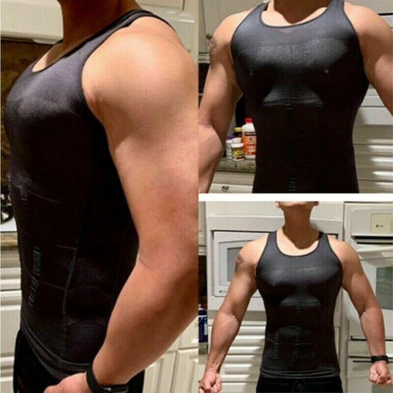 Men Body Shaper Slimming Shirt Compression Vest Elastic Sculpting Slim Shapewear gallery