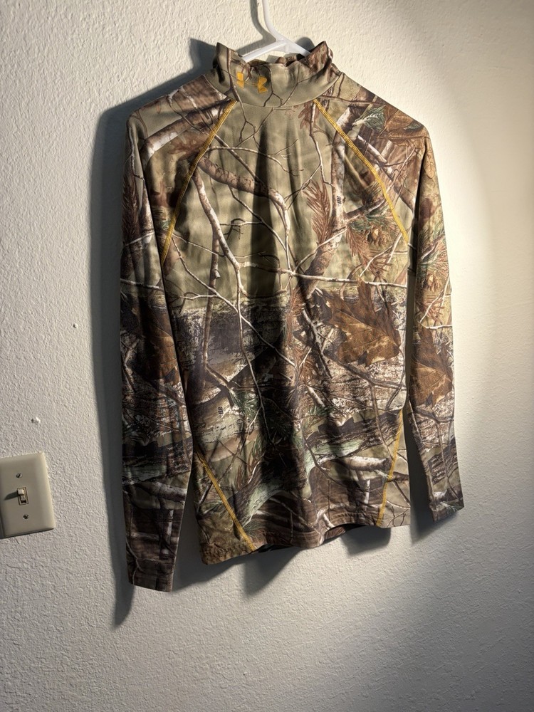 Under Armour Shirt Mens Medium Camo Compression Coldgear Realtree size M