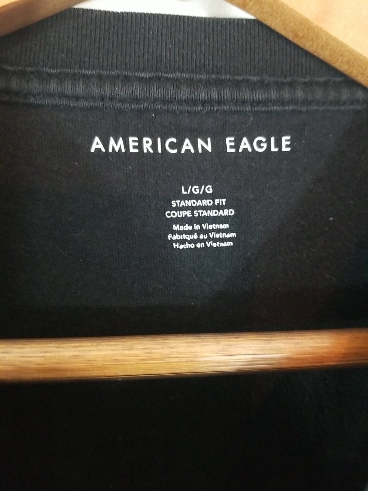 American Eagle AE Logo Flex Mens Long-Sleeve T-Shirt Size Large Black gallery