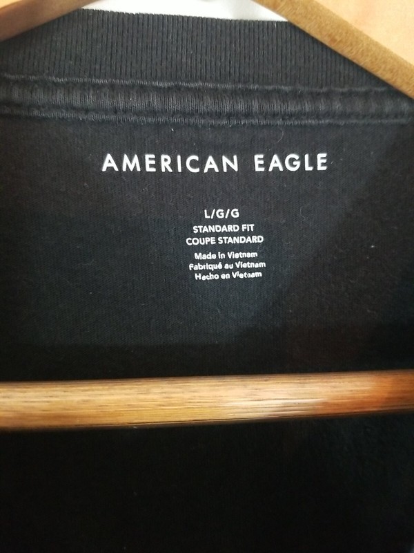 American Eagle AE Logo Flex Mens Long-Sleeve T-Shirt Size Large Black gallery