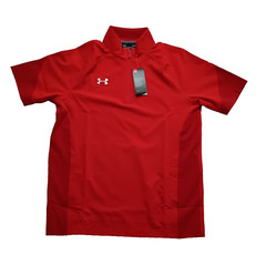 New Under Armour ¼ Zip Coach’s Pullover Large Red Storm Tech Men’s Squad
