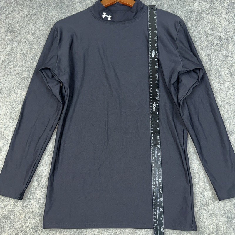 Under armour Shirt Mens XL Black Nylon Compression Shirt Mock Neck Fleece Lined gallery