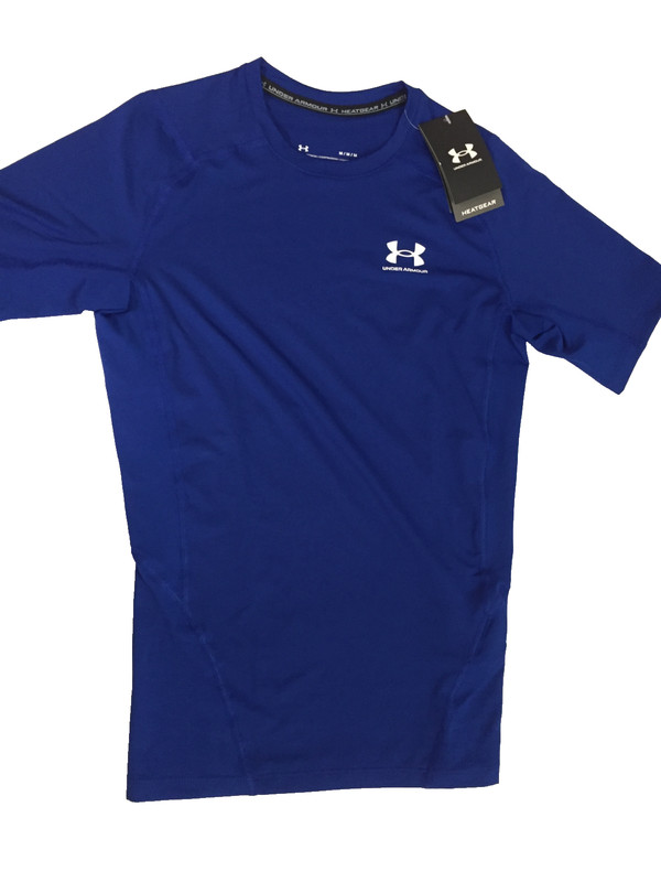 Under Armour 1361518 UA HeatGear Blue Compression T-Shirt Short Sleeve Tee Sz M gallery