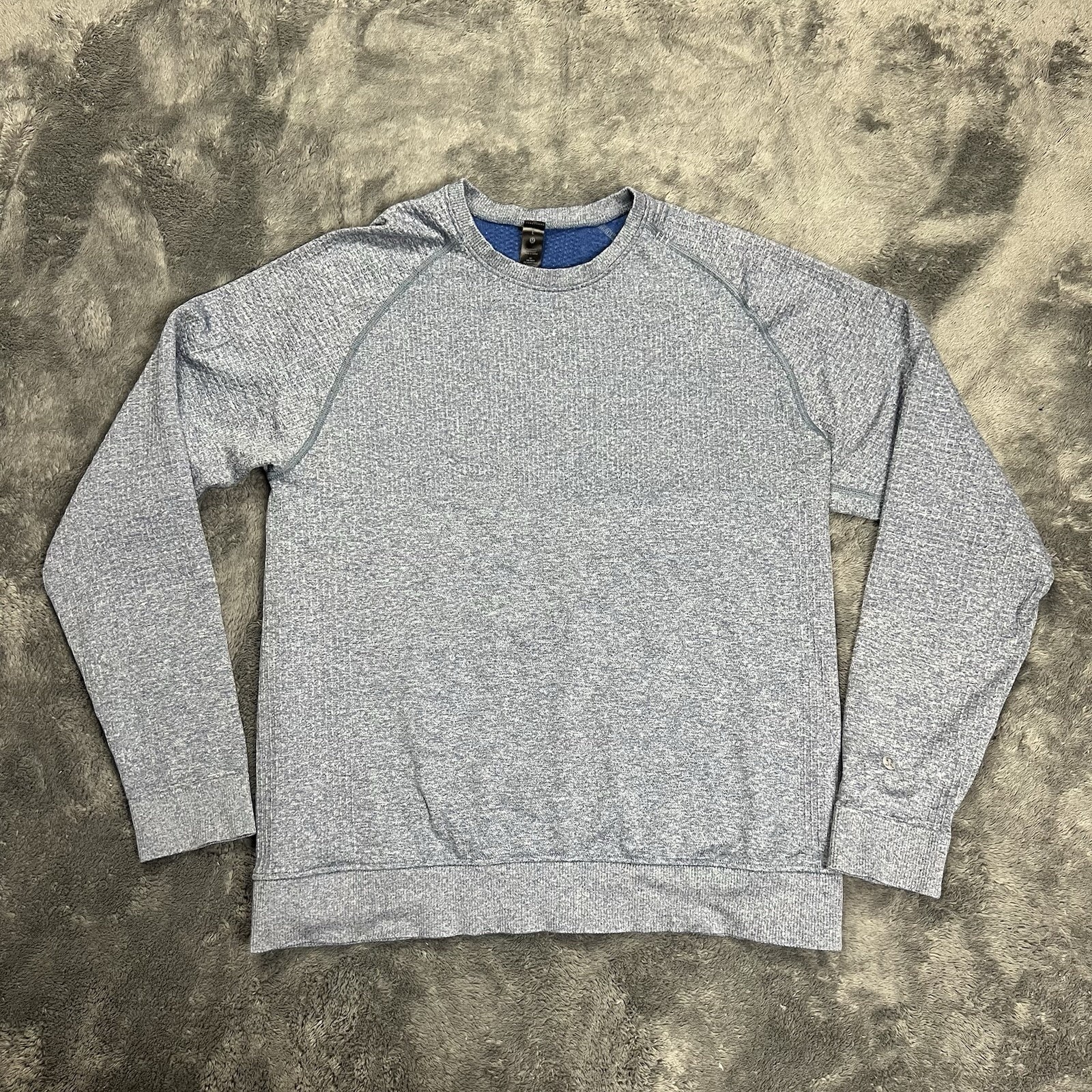 Lululemon Mens Engineered Warmth Crew Large Cold Weather Outdoor Athleisure Blue gallery