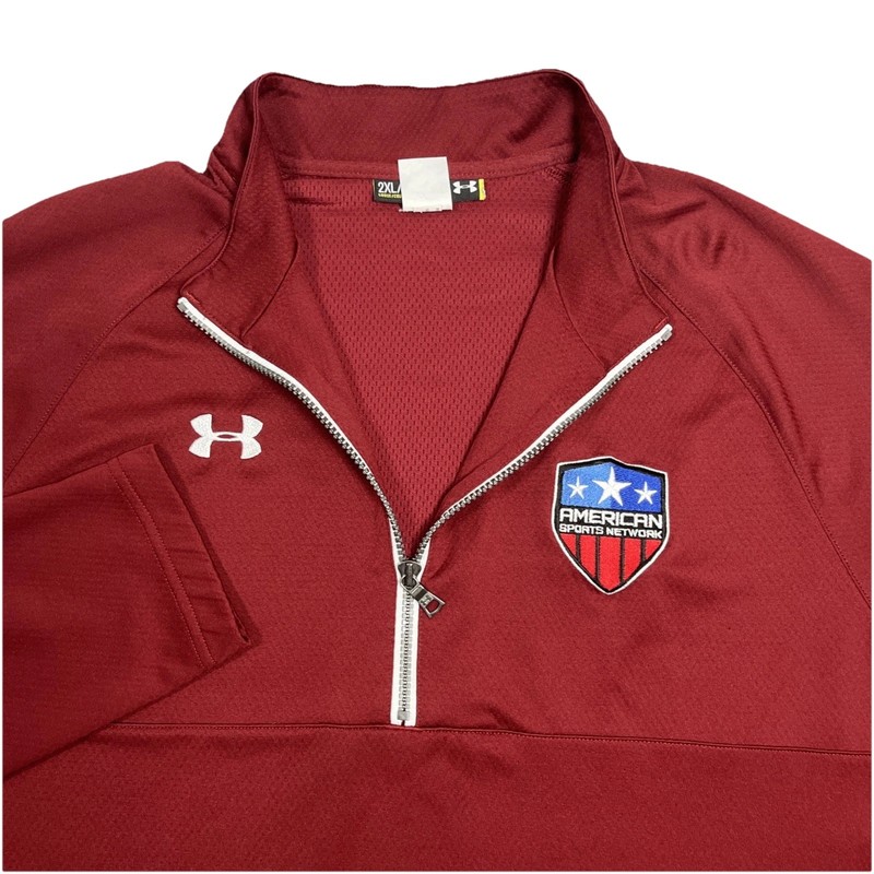 Under Armour American Sports Network Men’s 2XL 1/4 Zip Pullover Jacket Maroon gallery