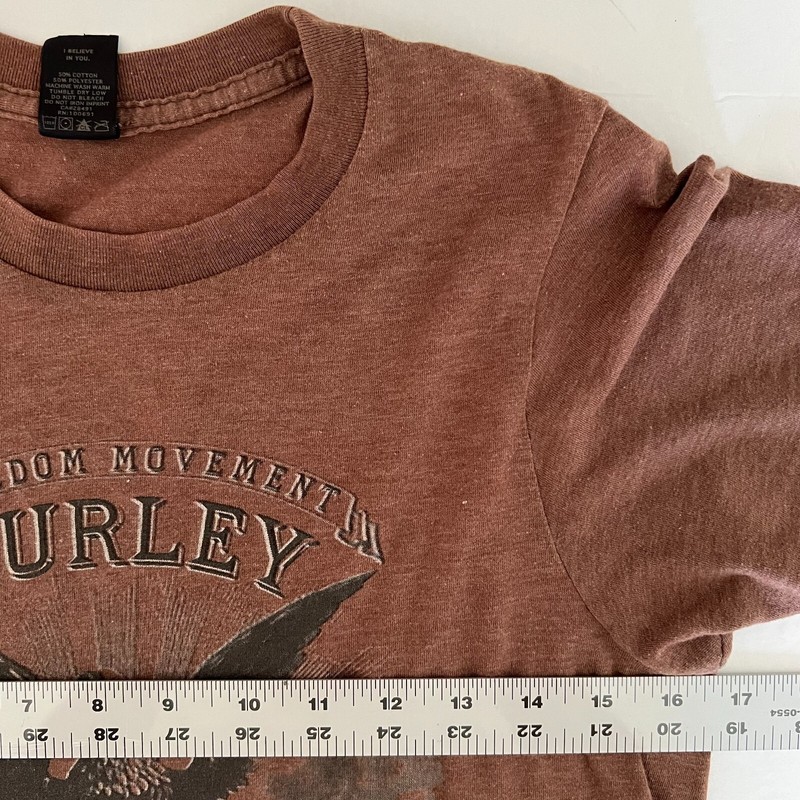 Hurley Men's Small Brown T-Shirt Freedom Movement Eagle Graphic Tee Short Sleeve gallery