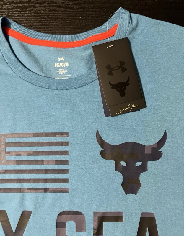 Size:Large🔥Under Armour Project Rock Veterans By Sea Men Long Sleeve Blue Flag gallery