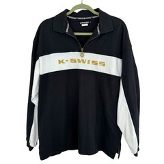 Vintage K Swiss 1/4 Zip Rugby Long Sleeve Shirt Men’s Size XL Streetwear