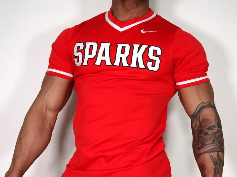 RED "SPARKS 34" BASEBALL SHIRT SMALL gallery