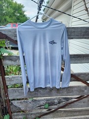 Gray Fish N Vibe Long Sleeve Shirt Sun Protection Size Small