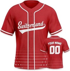 Custom Men/Women Switzerland Baseball Jersey Hip Hop Party Birthday Cosplay