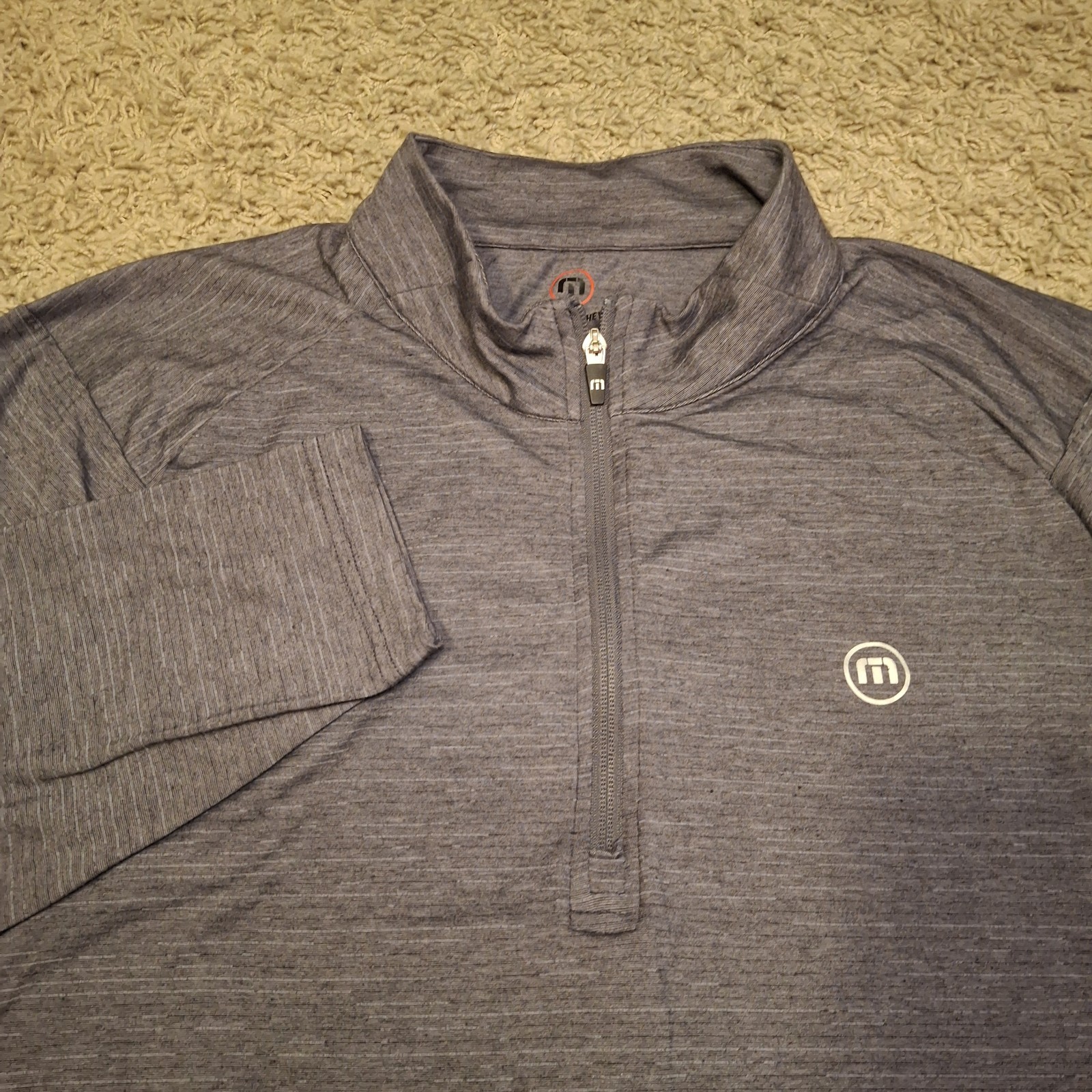 Travis Mathew Fresh Energy Quarter Zip Mens XL Gray Long Sleeve Golf gallery