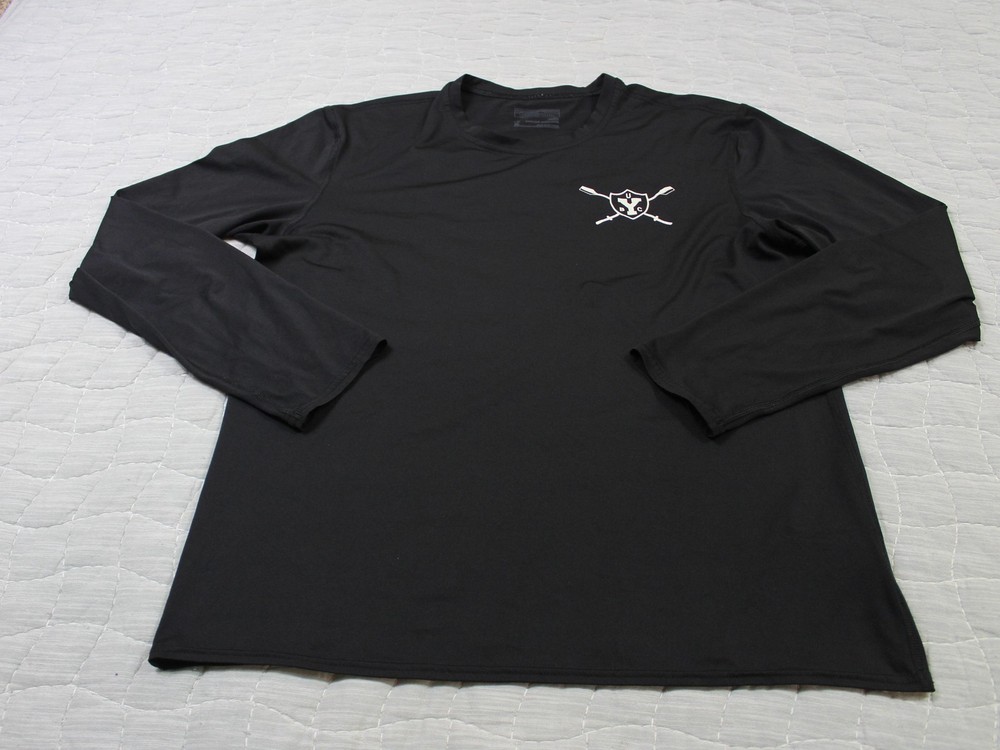 Patagonia Capilene Baselayer Shirt Mens Medium Black BYCU Rowing Oars Graphic