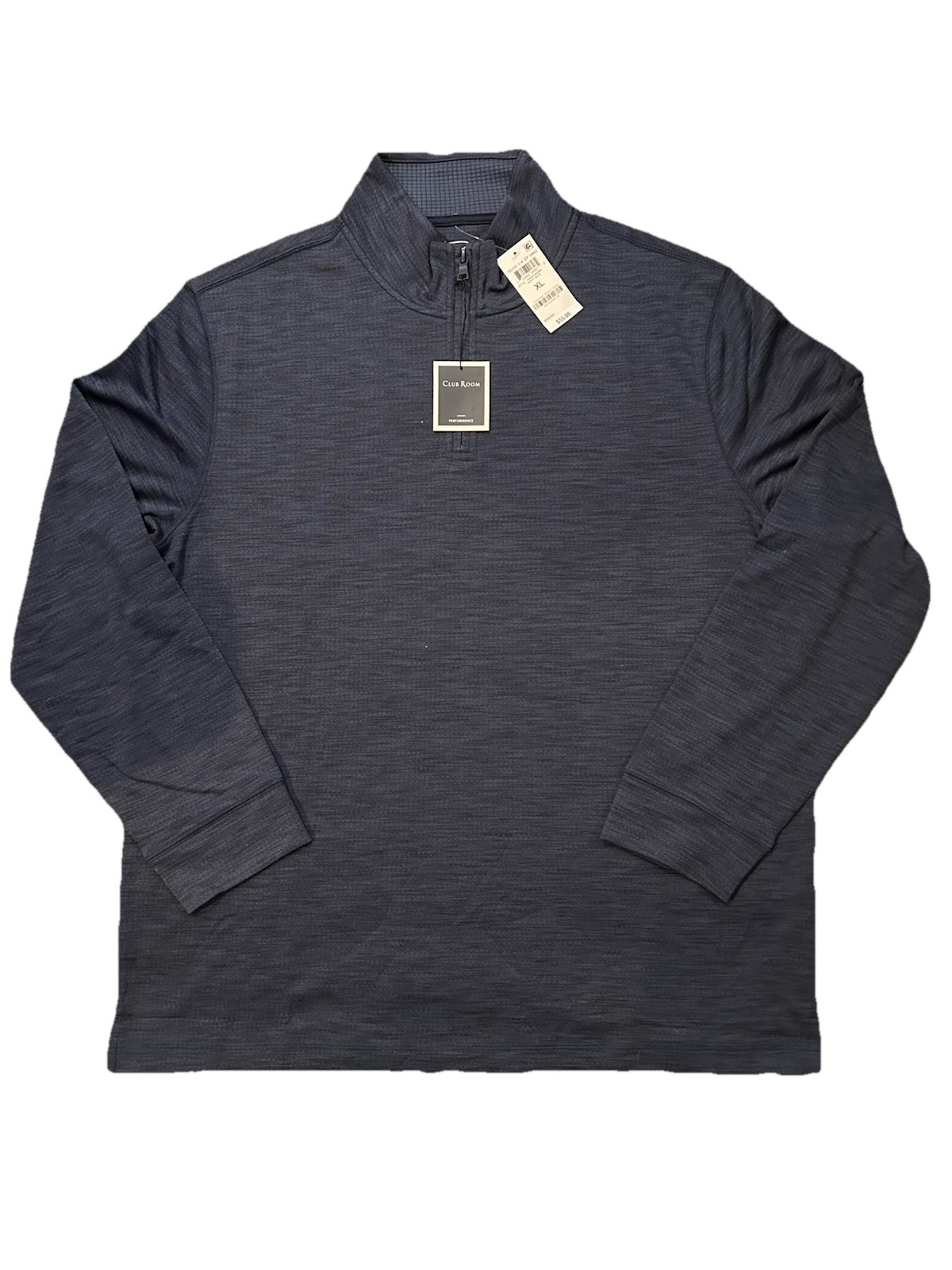 Club Room Mens 1/4-Zip Tech Pullover Polyester Top Size XL Navy Blue gallery