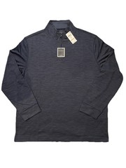 Club Room Mens 1/4-Zip Tech Pullover Polyester Top Size XL Navy Blue