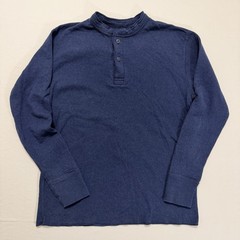 Mens LL Bean Two Layer River Driver Shirt Navy Blue size M Medium Regular Henley