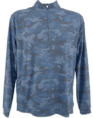 Johnnie-O Mens 1/4 Zip Pullover Small Blue Camo Golf Performance