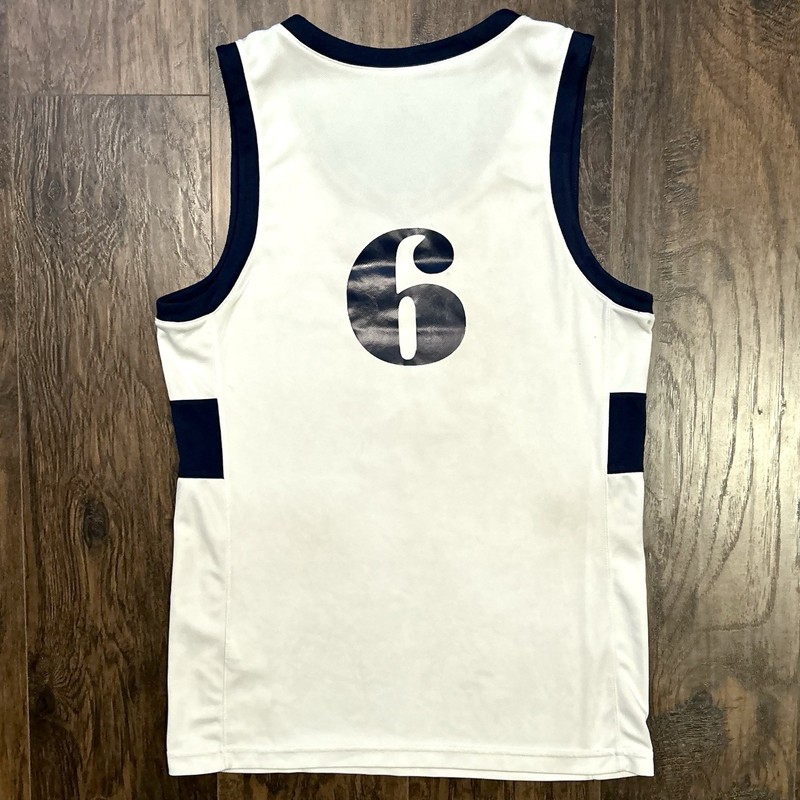 Nike EYBL AAU Basketball Jersey JL3 Elite White Navy Mens Size Medium gallery