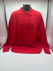 Jerzees Mens Spotshield Long Sleeve Jersey Polo Shirt 437ML True Red Size 2XL