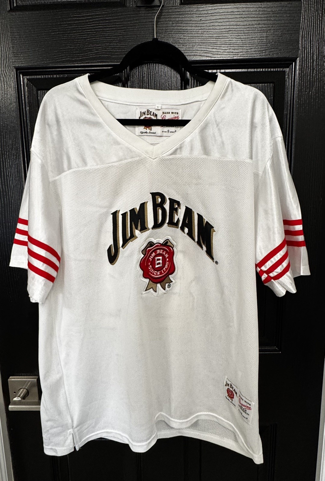 Jim Beam Whiskey Officially Licensed Football Jersey Mens Adult L #80 gallery