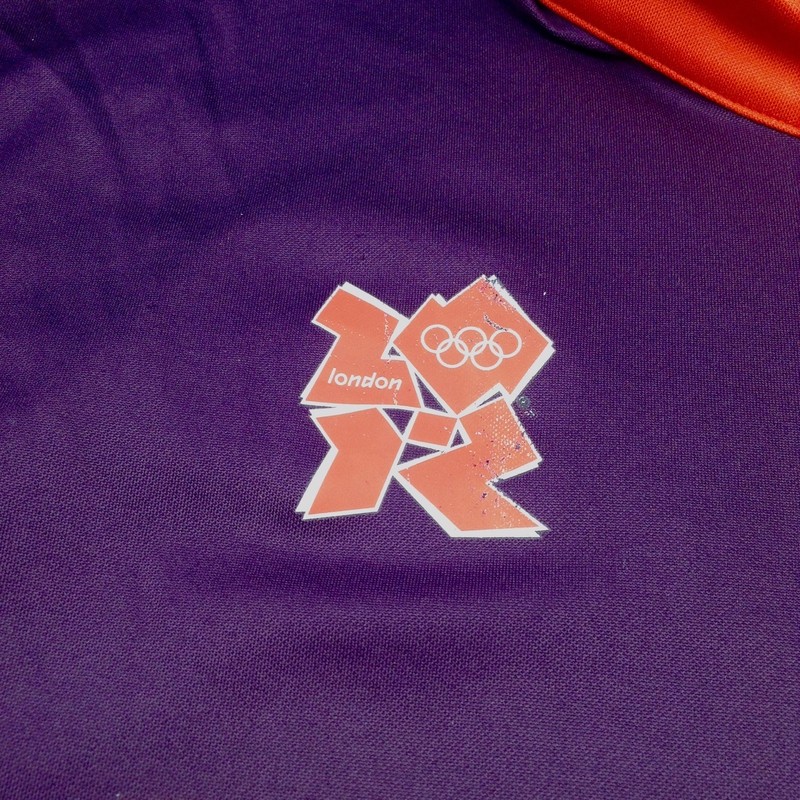 Adidas London Olympics 2012 Athletic Shirt SZ XL Purple Red 1/4 Zip SS Epaulets gallery