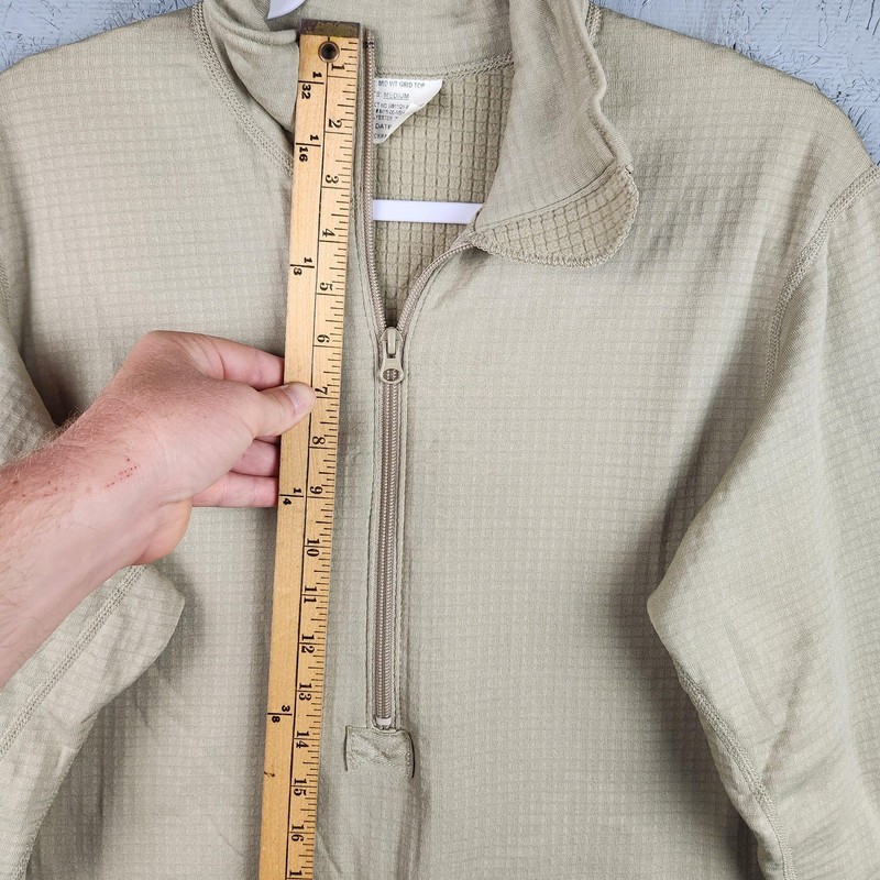 Peckham Pullover Mens Medium Tan Level 2 Midweight Polartec Zip Grid Fleece Cold gallery