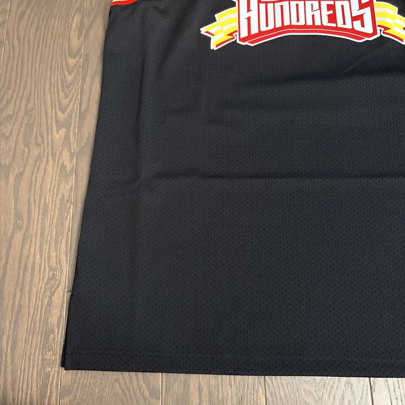 The Hundreds Mitchell & Ness XL Baksetball Jersey Black Red Yellow Atom Bomb NWT gallery