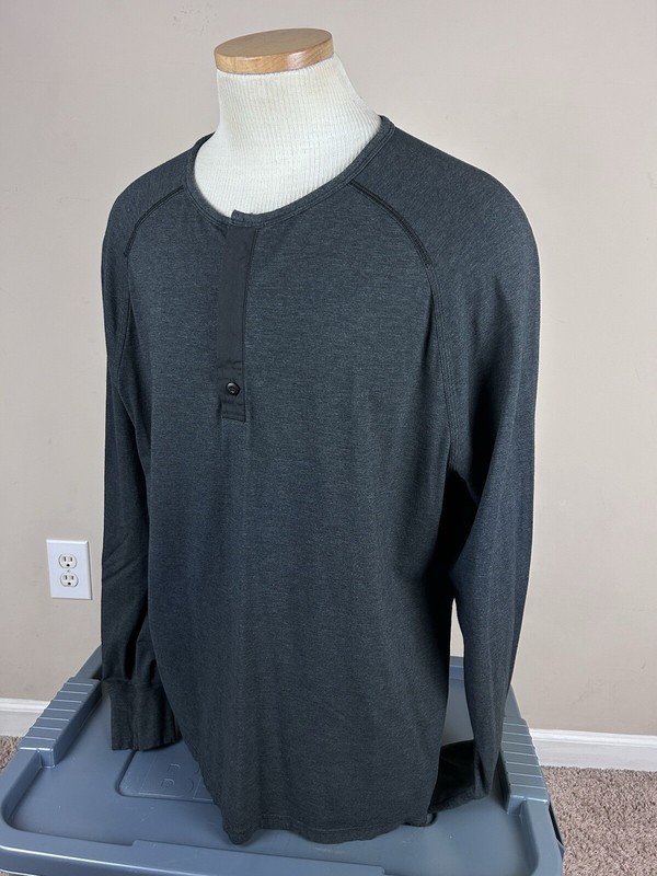 Lululemon Dark Gray Henley Shirt Long Sleeve Men’s SEE MEASUREMENTS gallery