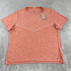 Nike Rise 365 Running Top T Shirt Men 2XL Orange Dri-FIT Short Sleeve NWT