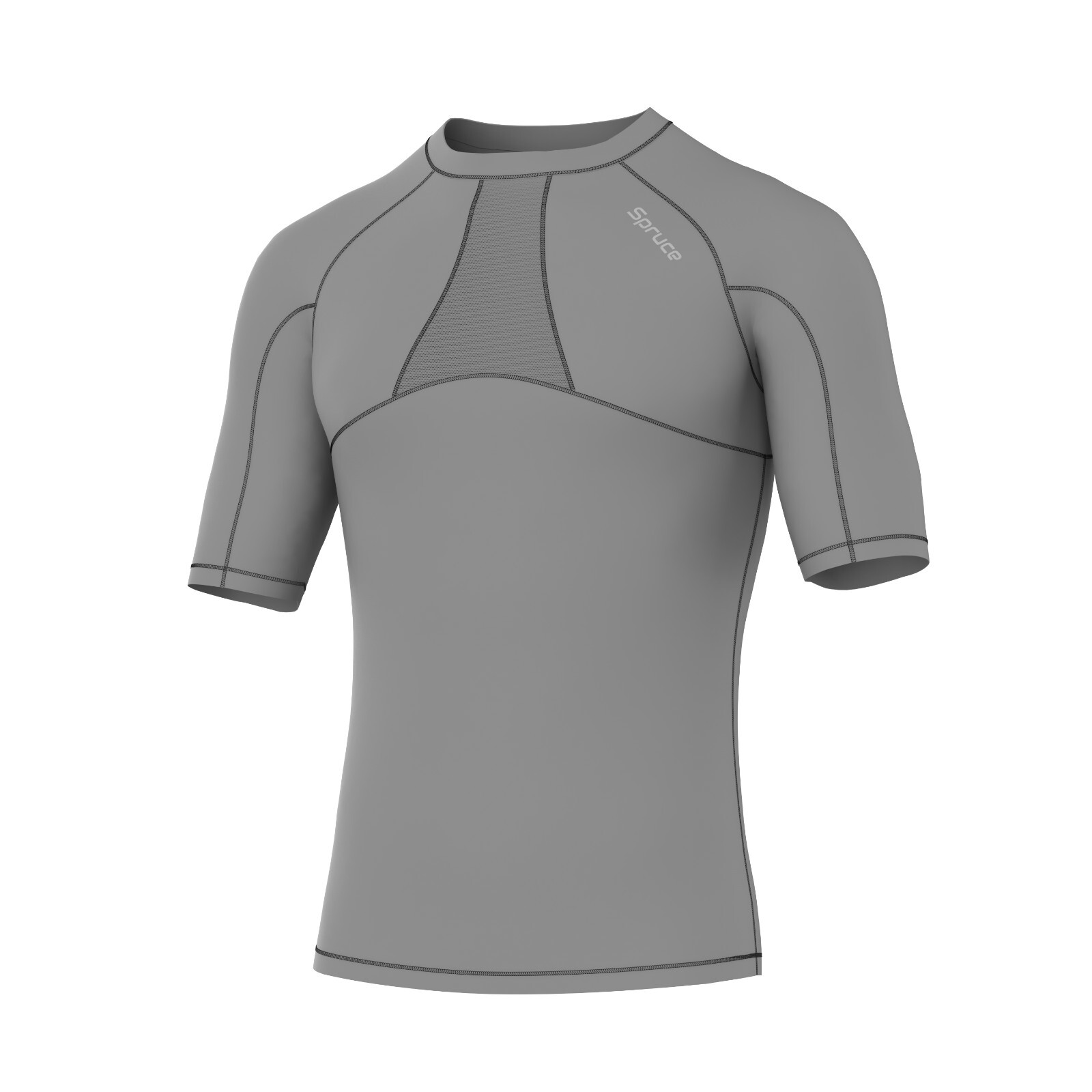 Mens Compression Short Sleeves Shirt with Mesh Panels Base Layer Top Gym Sports gallery