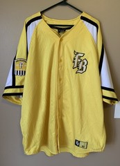 VTG FUBU Jersey Mens XXL The 05 Collection Baseball Button Up Shirt Yellow 2XL