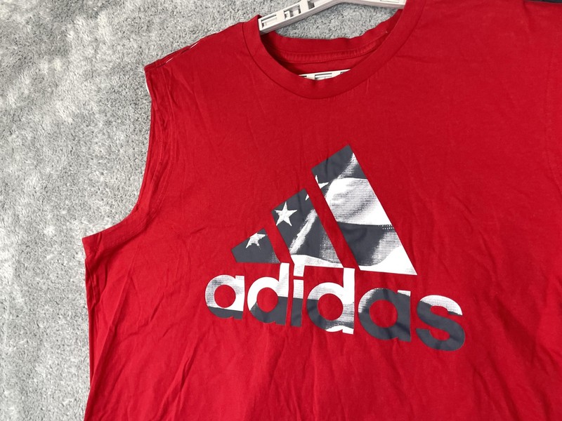 Adidas Shirts Mens 2XL Lot Of 2 Red USA Flag Tee Black COLD.RDY Performance Top gallery
