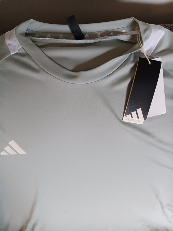 NWT ADIDAS SERENO 3S T-SHIRT MEN'S SOCCER SPORTSWEAR TRAINING 2XL SILVER/WHITE,, gallery
