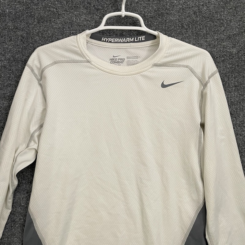 Nike Pro Hyperwarm Compression Shirt Men’s Sz XL 588890-100 White gallery