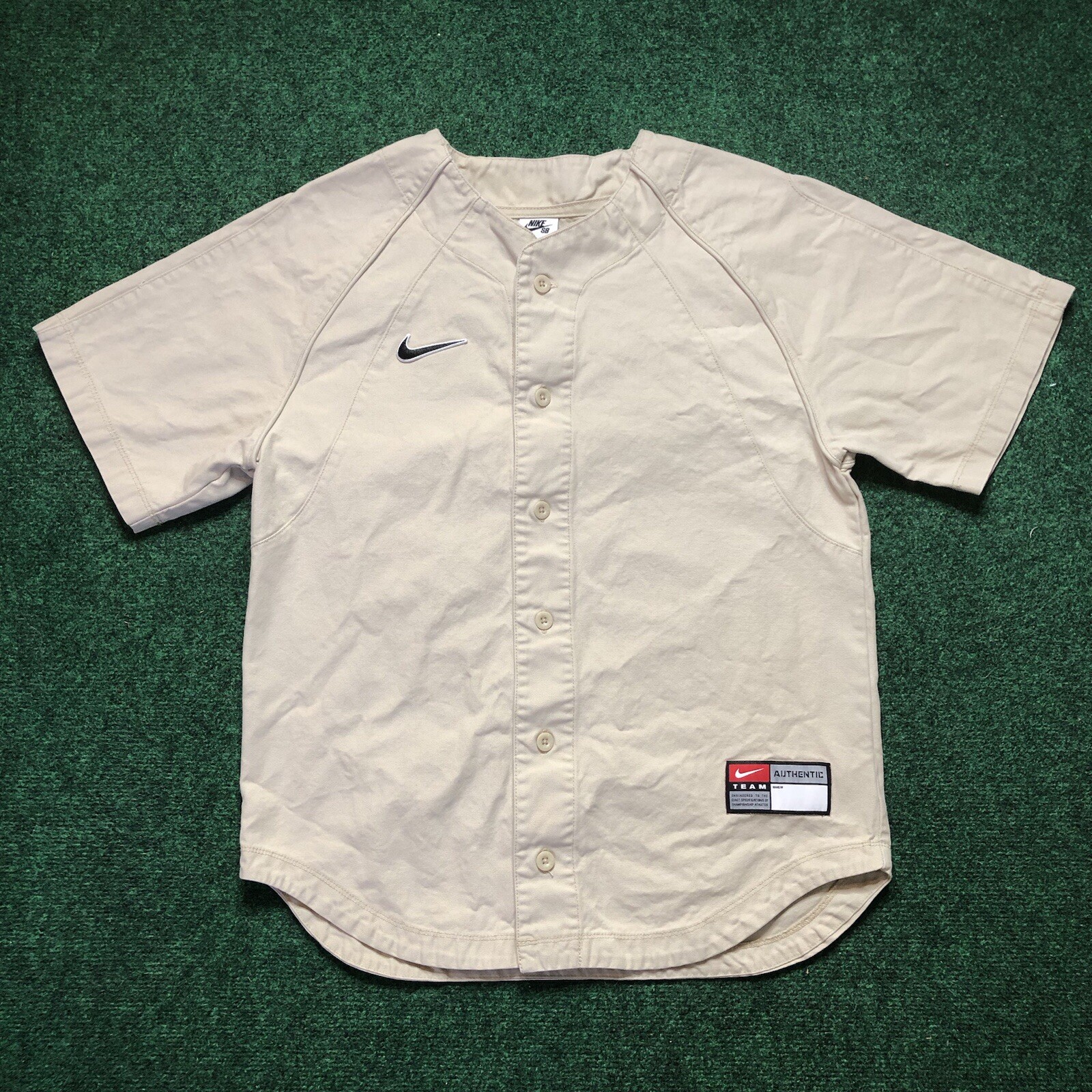 Nike SB Baseball Jersey Sz Small Rattan Canvas Tan Color gallery