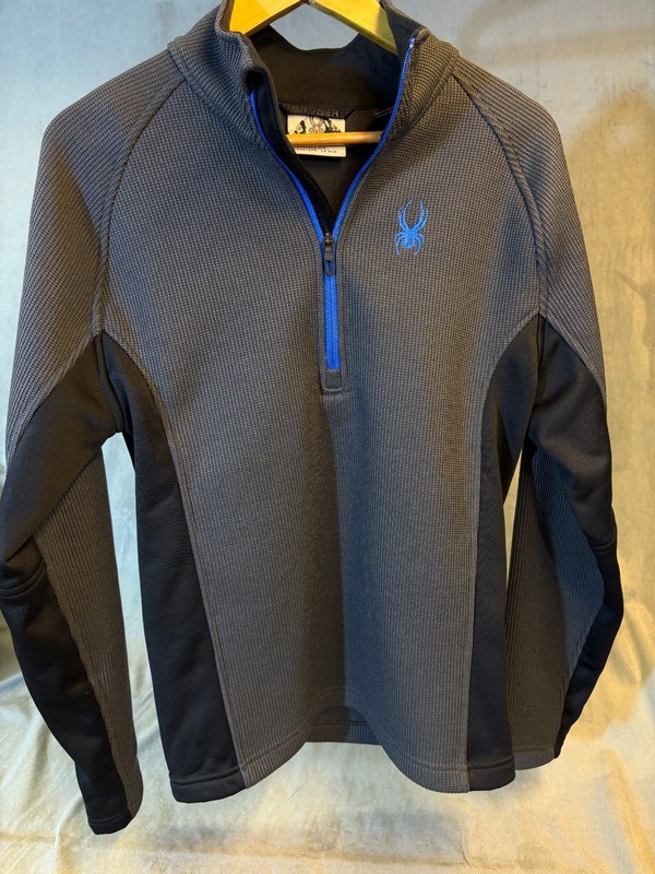 SPYDER Pullover Mens Sm Gray Black Core Outbound 1/4 Zip Athletic Ski Top Jacket gallery