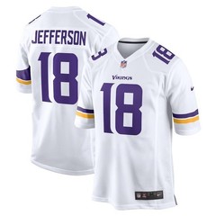 Men’s #18 Justin Jefferson White Player SportShirt Adult – All Stitched