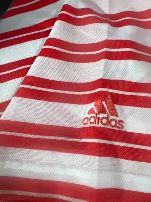 Adidas Golf Polo Collar Men Shirt Red White Stripe(SP3008F2)SIZE MEDIUM NWT $50 gallery
