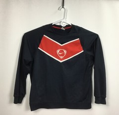Nike Pullover Shirt Mens Sz XXL Navy Blue Red Logo Crew Neck Long Sleeve Sports