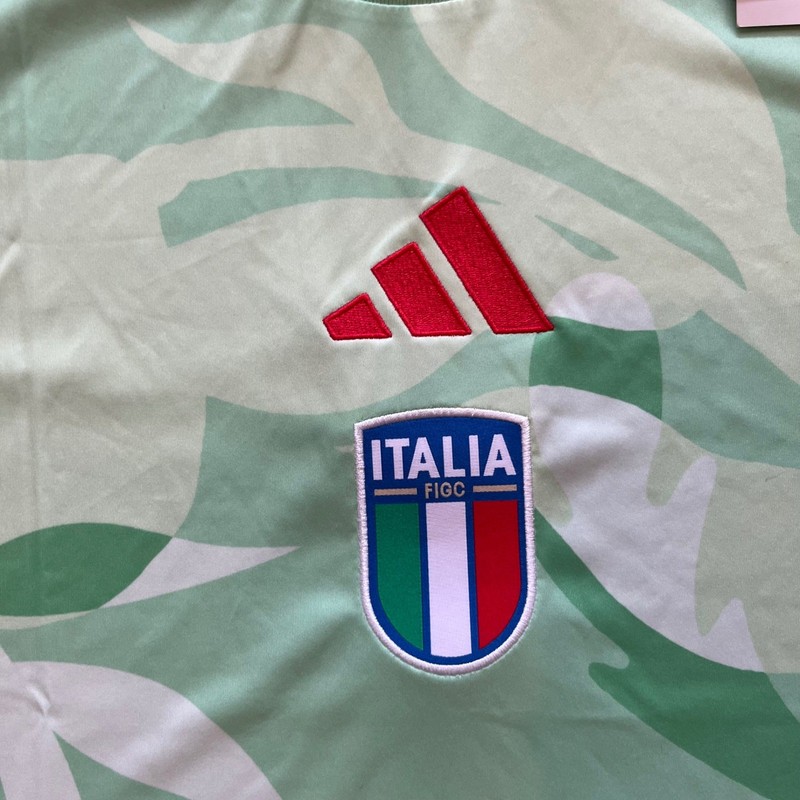 Adidas Italy FIGC Mens Pre-Match Jersey Glow Mint Green XL JF0604 New gallery