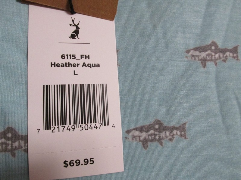 Men's Jack + Sage Wild Catch UV Tech UPF 50 Sun Hoodie Aqua Heather Size Large gallery