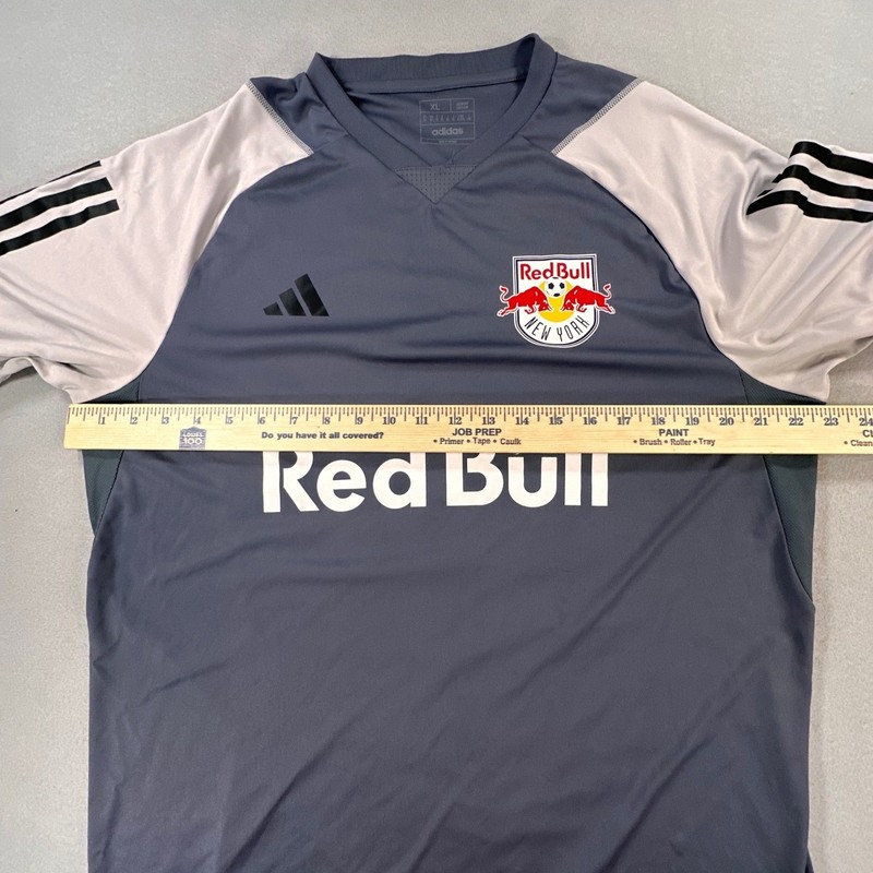 Adidas New York Red Bulls Soccer Training Jersey Grey XL Slim Fit Aeroready gallery