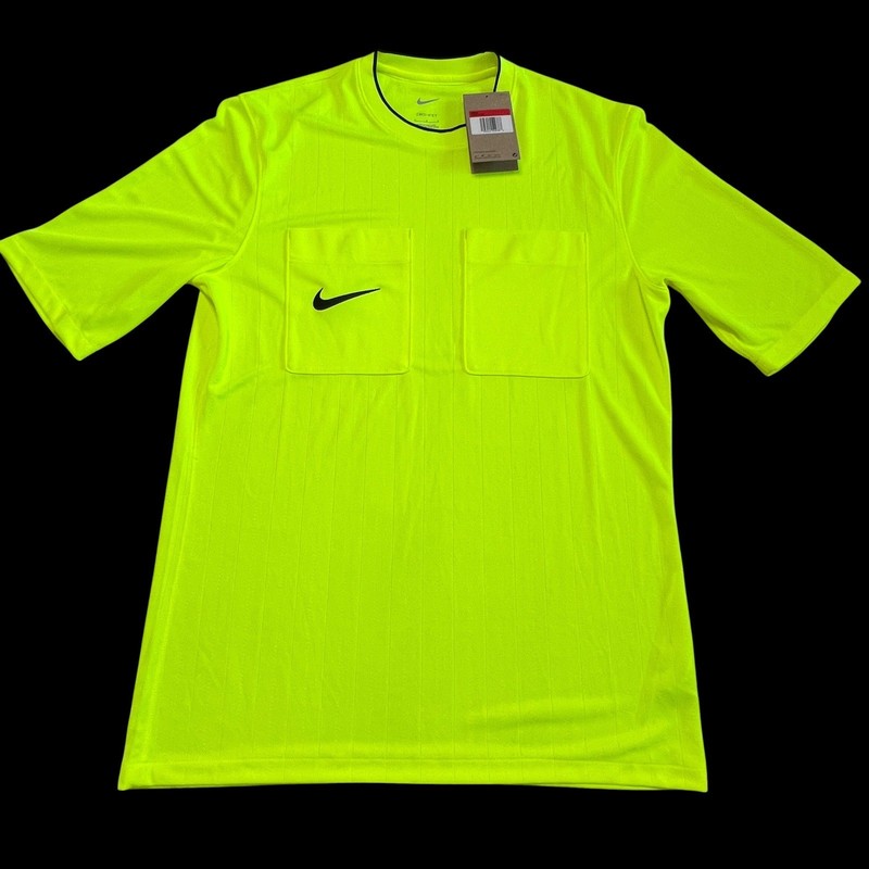 Nike Dri-Fit Football Soccer Double Pocket Referee NWT Volt Yellow Shirt Large gallery