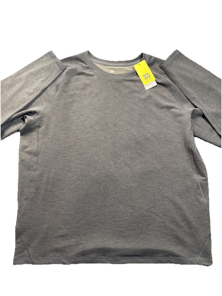 All in Motion Shirt Mens 2XL Fitted Cold Weather Mock Long Sleeve Athletic Gray